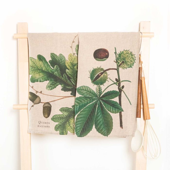 Linen Kitchen Towels  OAK & HORSE CHESTNUT, set of 2
