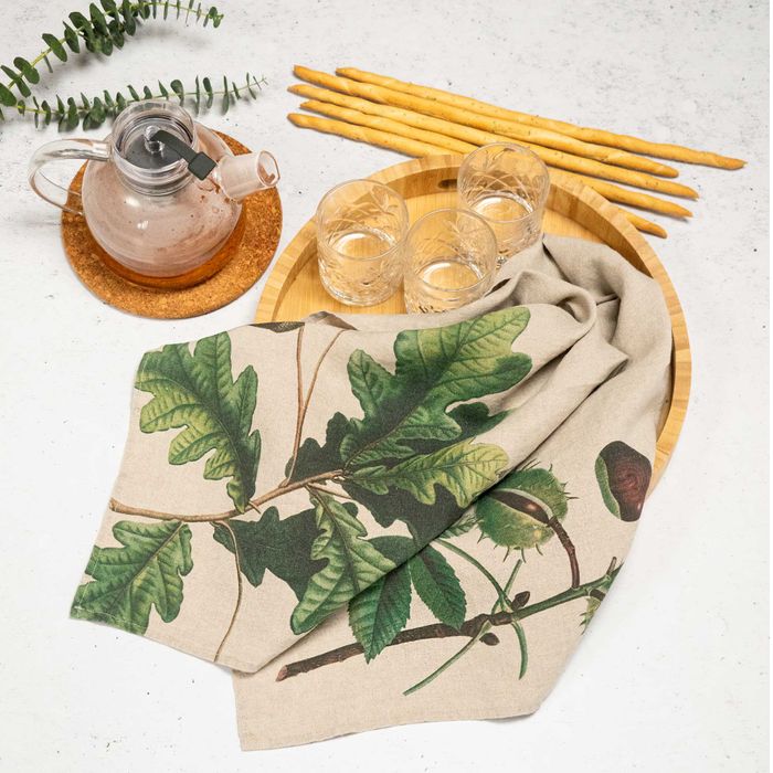 Linen Kitchen Towels  OAK & HORSE CHESTNUT, set of 2