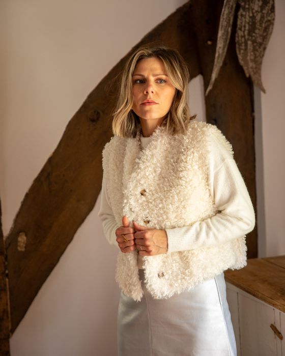 Lauren Faux Fur Gilet | Ivory