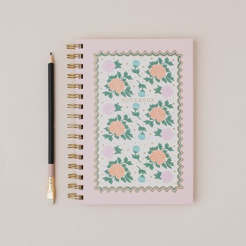 Pink floral notebook