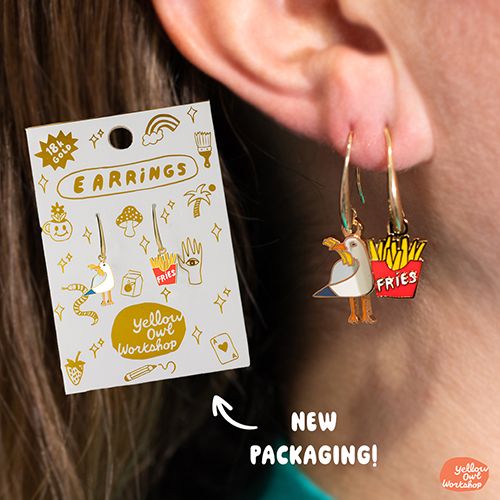 Yellow Owl Earrings