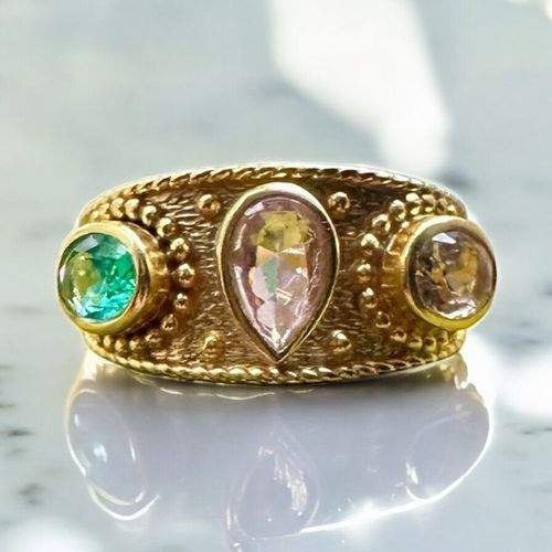 The Empress’s Awakening Rose Quartz And Topaz Ring