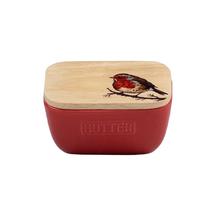 Robin Red Butter Dish