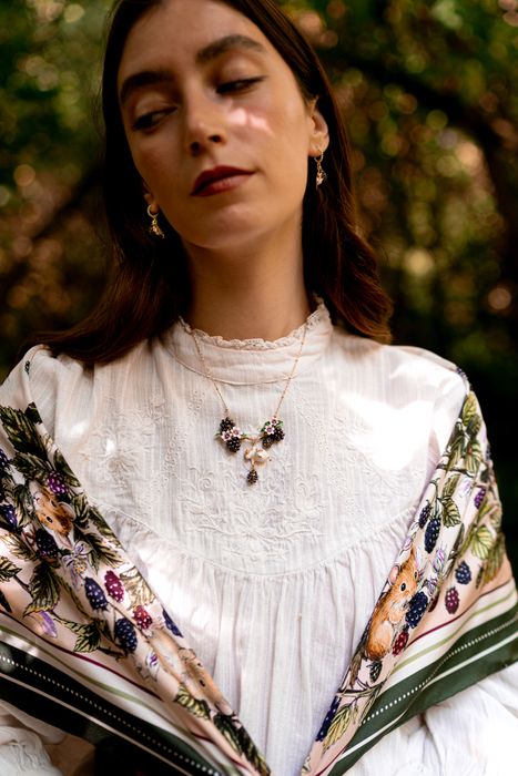 Blackberry Mouse Branch Necklace