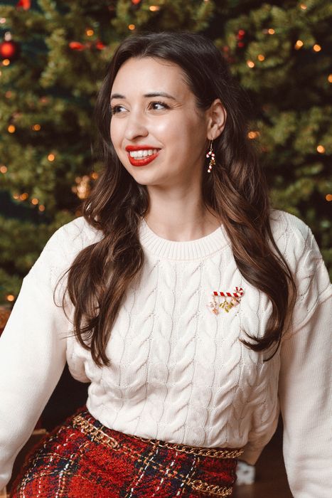 Candy Cane Charm Brooch