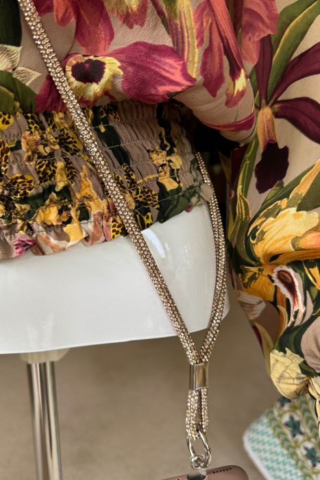 Sparkly Cross Body Phone Strap in Gold