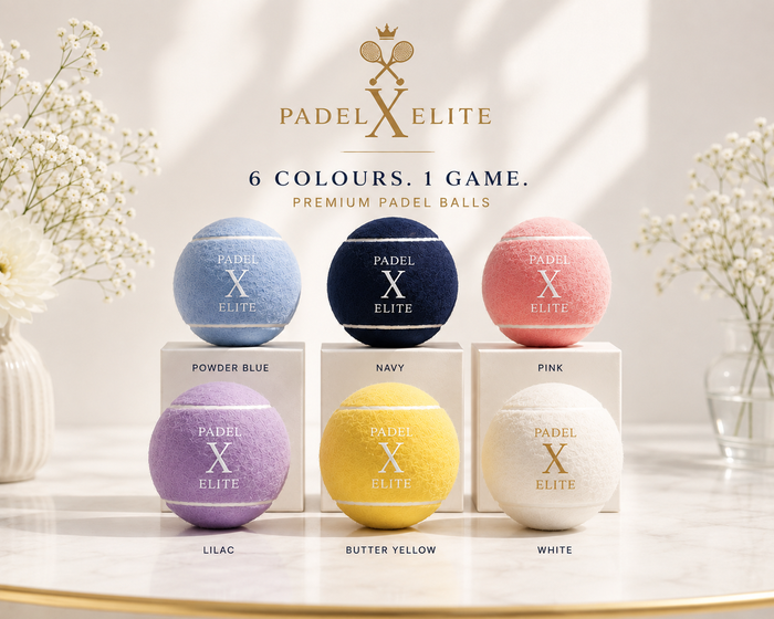 PadelXElite Premium Padel Balls – 6 Colours. 1 Game.