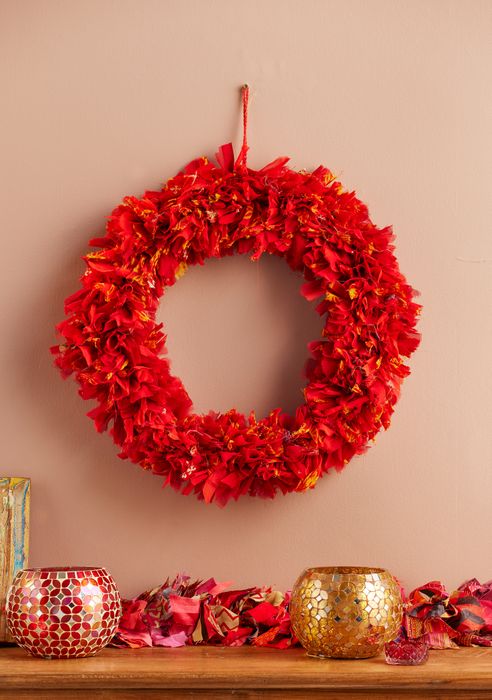 Recycled Sari Wreaths