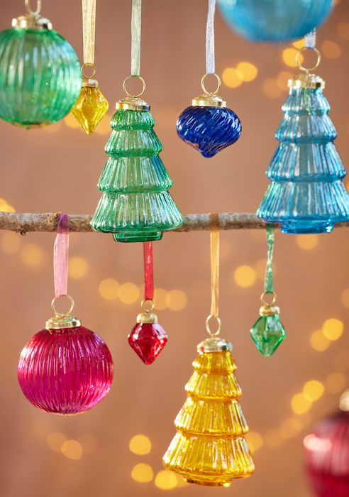 Bright Recycled Glass Decorations & Candle Holders