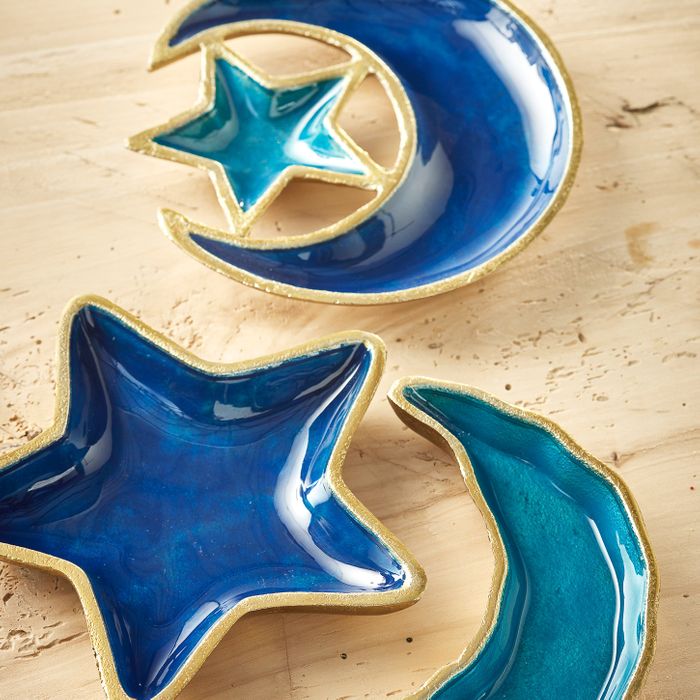 Recycled Aluminium Moon & Star Trinket Dishes