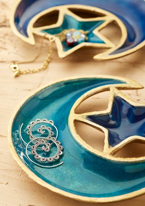Recycled Aluminium Moon & Star Trinket Dishes