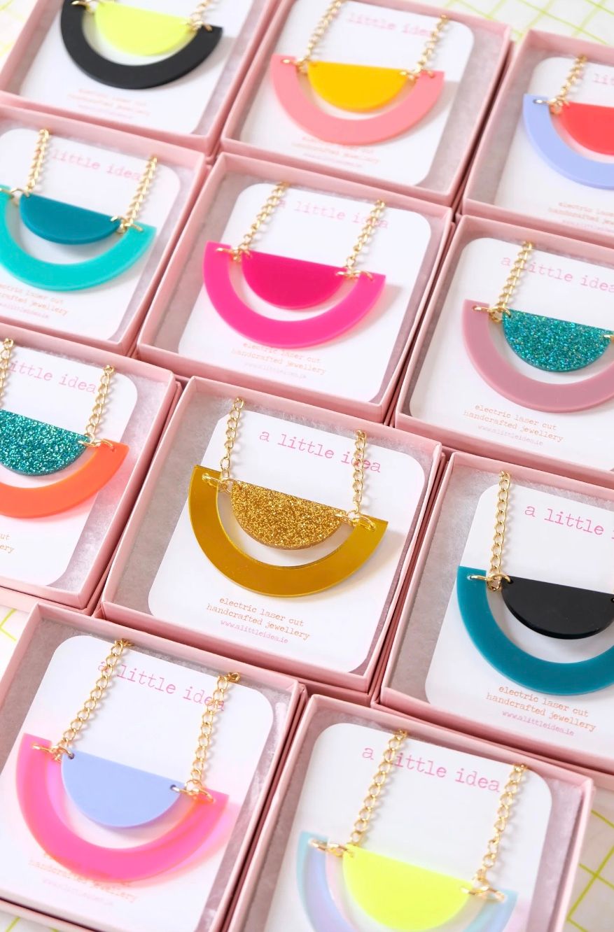 Retro Semi Circle Necklaces ( various colours )