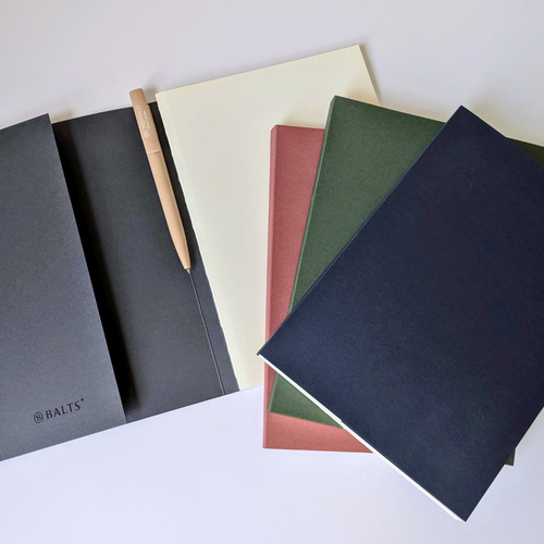 ECHO A5+ Notebook|Plain|Lay-flat|Flexi Paper Cover|100gsm