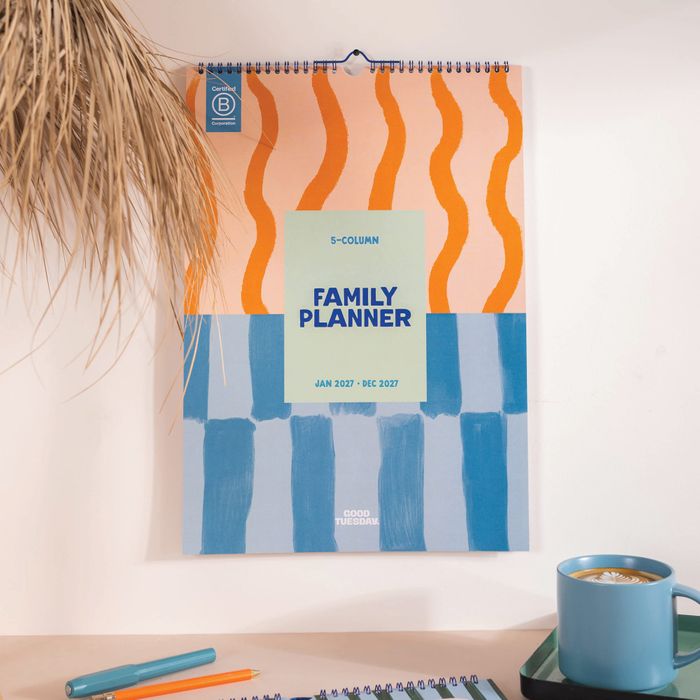 Coastal Stripes A3 2027 Family Planner 