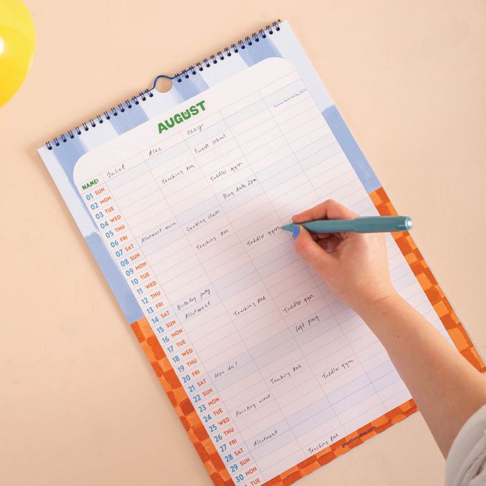 Coastal Stripes A3 2027 Family Planner 