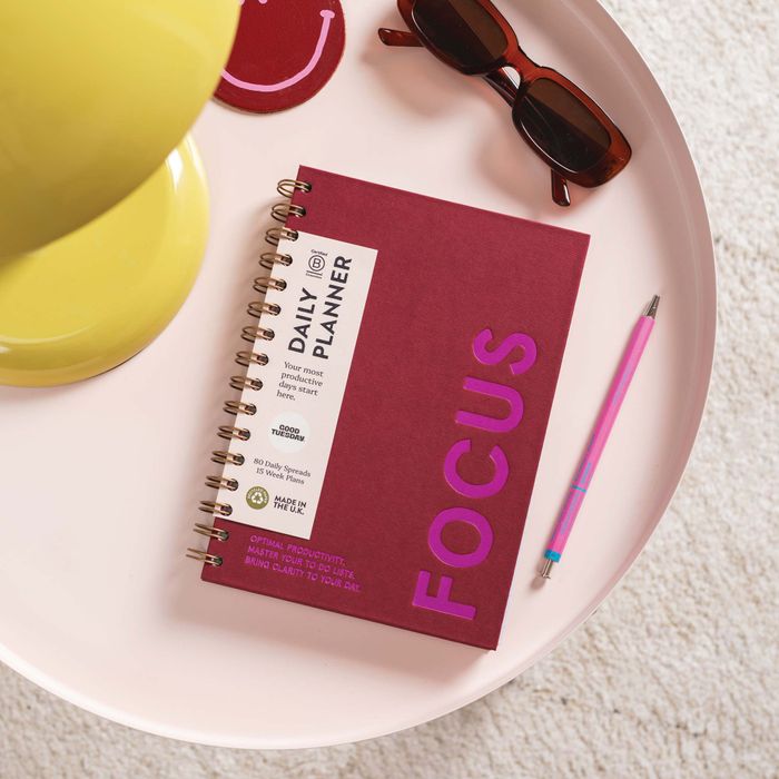 A5 Burgundy Daily Productivity Planner