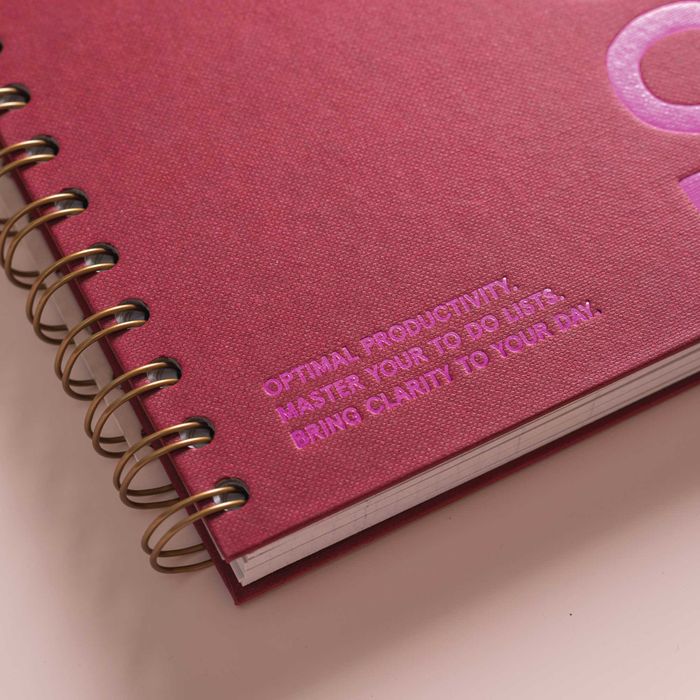 A5 Burgundy Daily Productivity Planner
