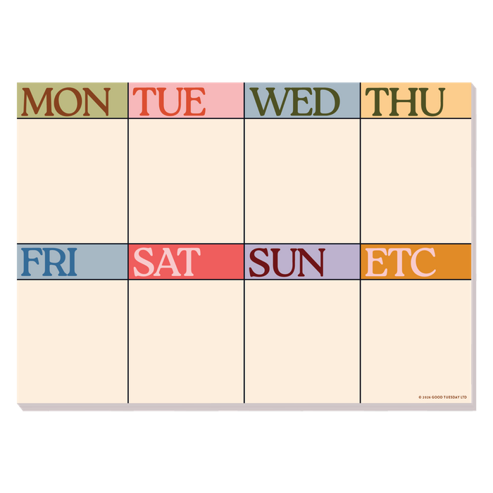 Scandi A4 Weekly Planner Pad