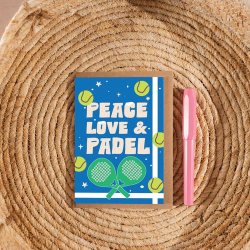 Peace, Love & Padel A6 Christmas Card