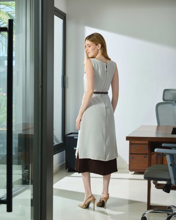 Silk Boat Neck Dress