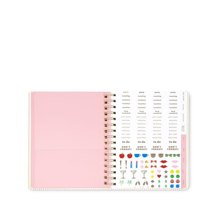 12 Month Planner - Mega (Leatherette) - GOLD PINSTRIPE