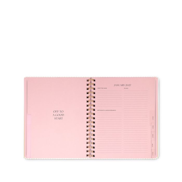 12 Month Planner - Mega (Leatherette) - GOLD PINSTRIPE