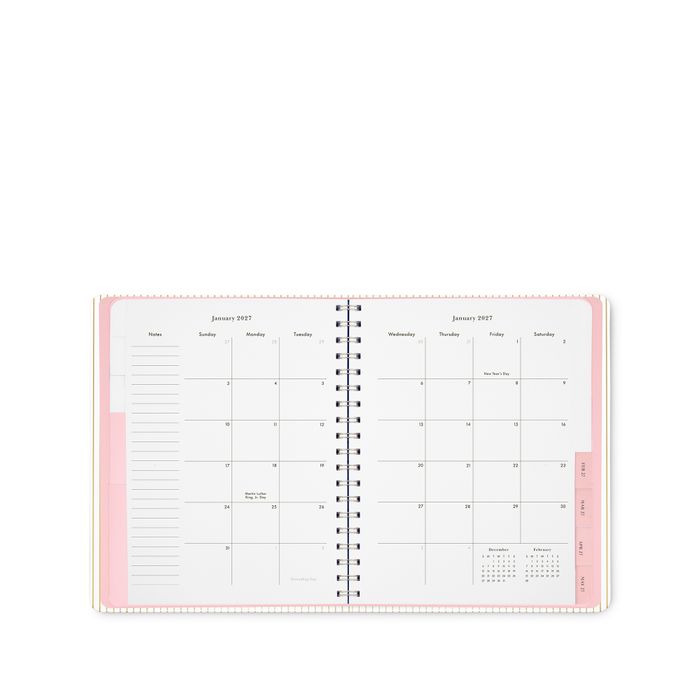 12 Month Planner - Mega (Leatherette) - GOLD PINSTRIPE