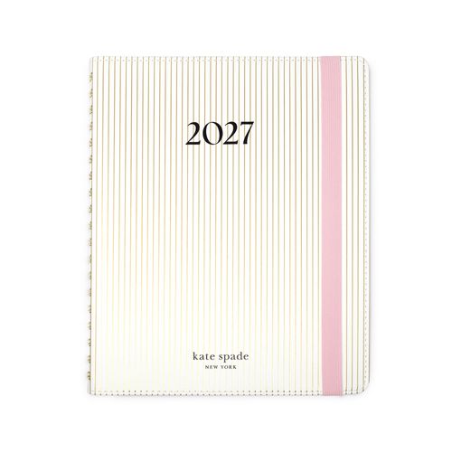 12 Month Planner - Mega (Leatherette) - GOLD PINSTRIPE