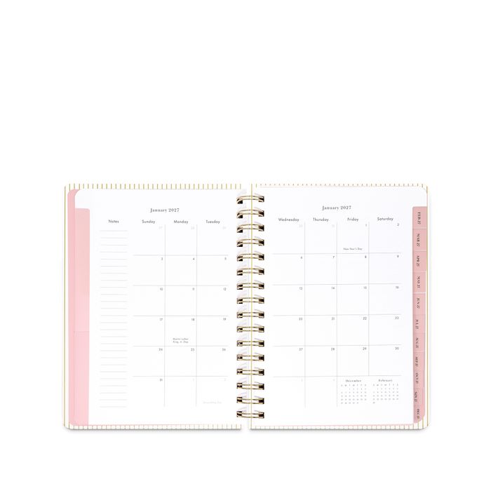 12 Month Planner - Large Spiral - GOLD PINSTRIPE