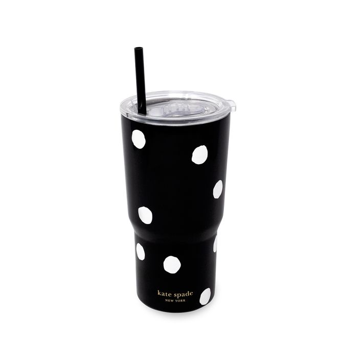 Tumbler with Straw - 20oz (Stainless) - Enchanted Dot