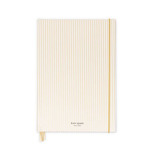 Journal - XL (Leatherette) - Gold Pinstripe