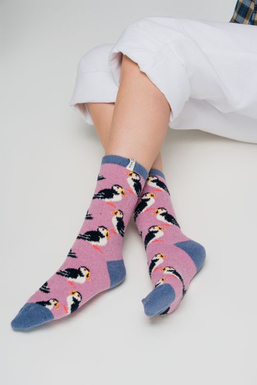 Fluffy Puffins TSW033Mauve