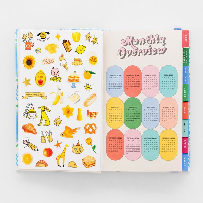 12 Month Classic Planner, Floral Tile Blue