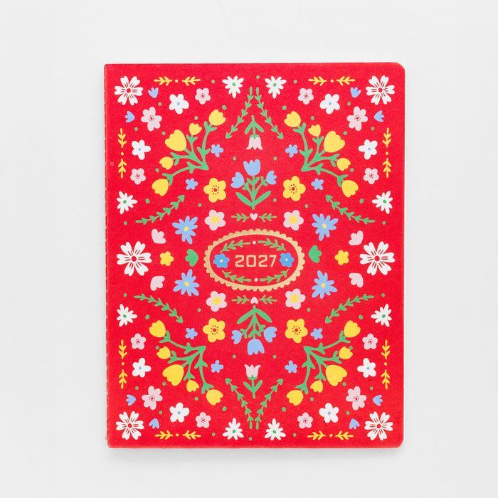 12 Monthly Planner, Red Floral