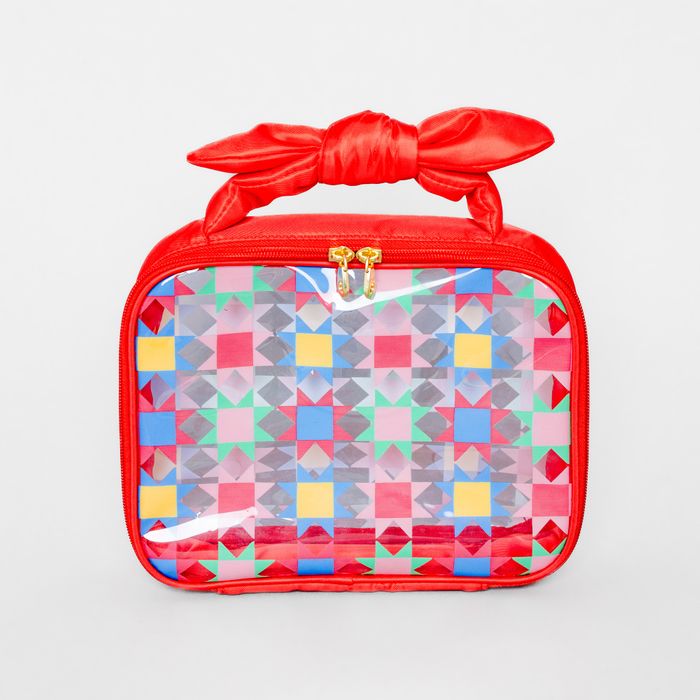 Clear Travel Bag - Quilted Blocks