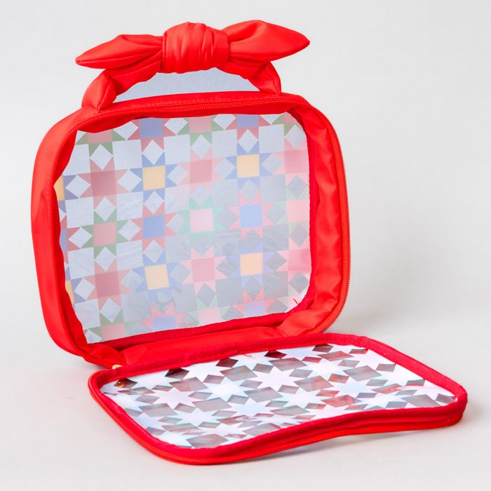 Clear Travel Bag - Quilted Blocks