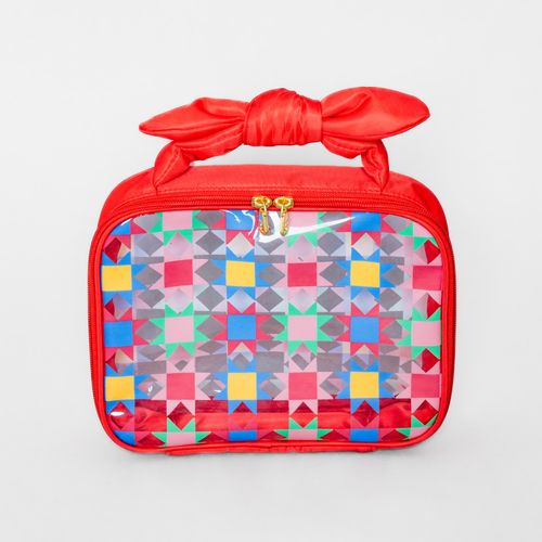 Clear Travel Bag - Quilted Blocks