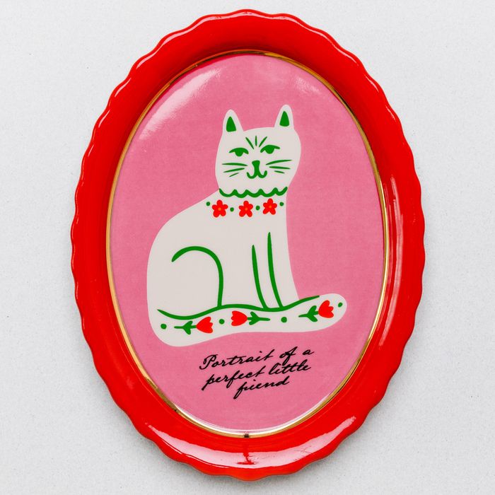 Oval Trinket Tray - Cat Portrait