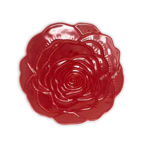 Embossed Trinket Tray, Red Rose