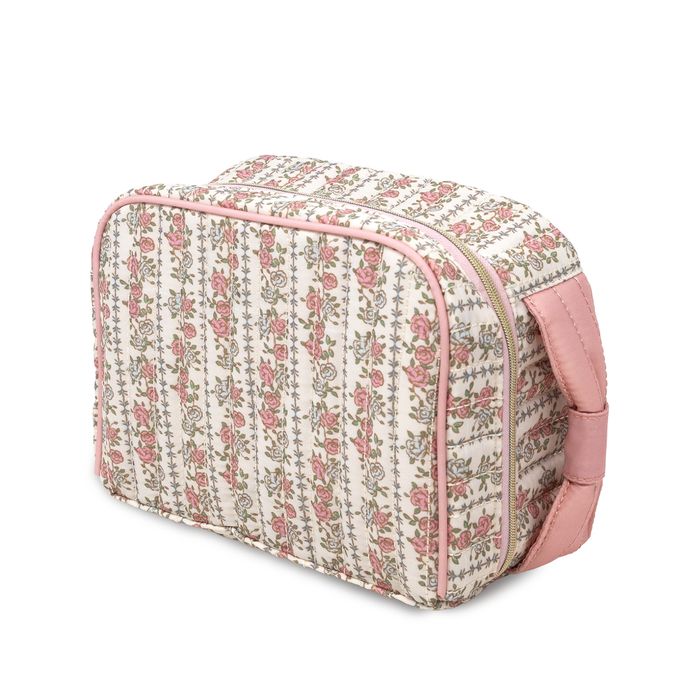 Toiletry Case - Striped Rose Trellis