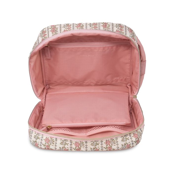 Toiletry Case - Striped Rose Trellis