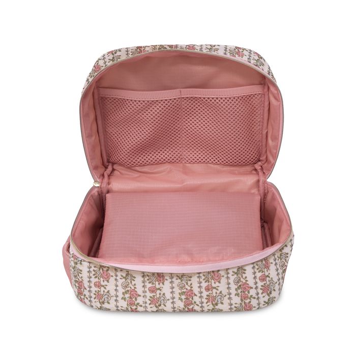 Toiletry Case - Striped Rose Trellis