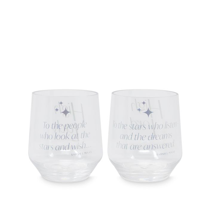 Acrylic Stemless Wine Glass Set, Night Court