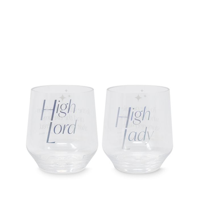 Acrylic Stemless Wine Glass Set, Night Court