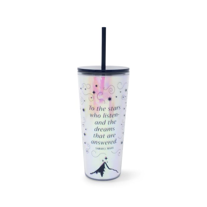 Acrylic Tumbler with Straw, Night Court
