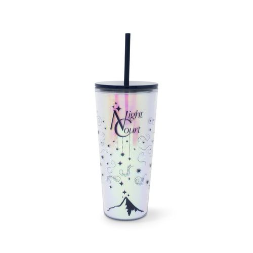 Acrylic Tumbler with Straw, Night Court
