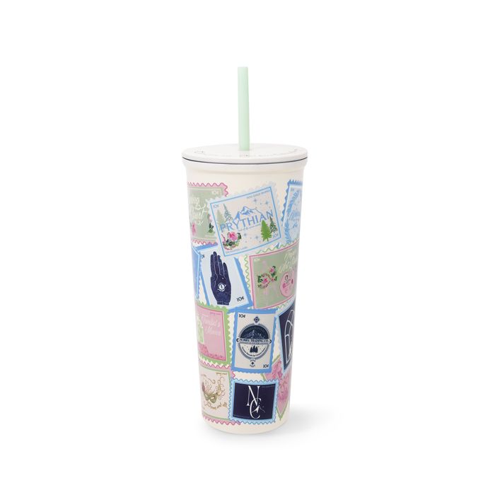 Stainless Steel Tumbler with Straw, Spring Court/Night Court