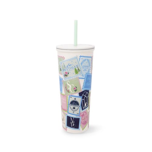Stainless Steel Tumbler with Straw, Spring Court/Night Court