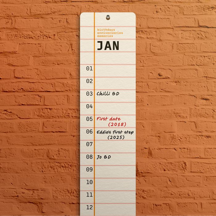 Squared: Perpetual, undated slim wall calendar