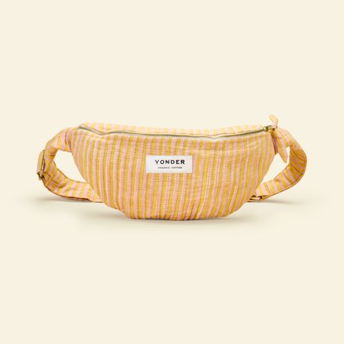 Cotton Quilted Bumbag | Candy Stripe Biscuit